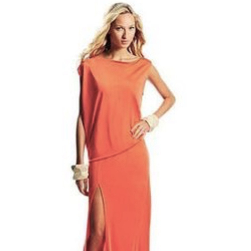Alexis Long off the shoulder coral dress in medium